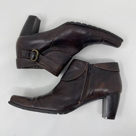 Arnold Churgin Womens Heeled Boots Pointed Toe Size Zip Leather Brown EU 39 - Picture 5 of 9